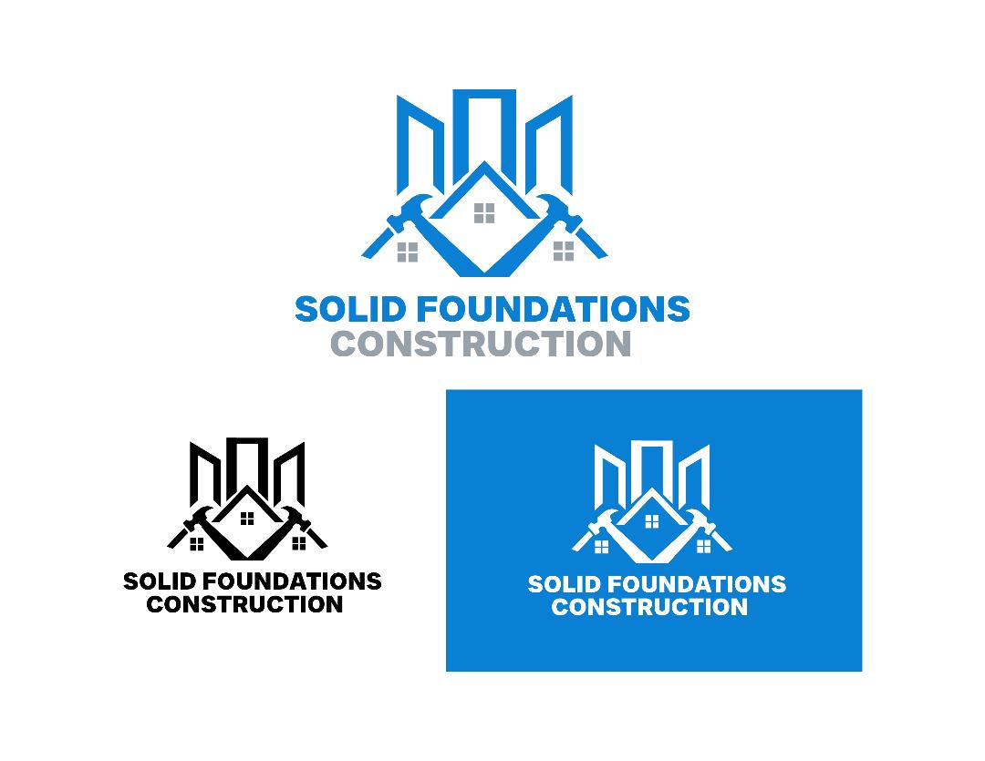 Solid Foundation Construction — logo design by Jayfinity